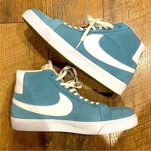 Nike SB Zoom Blazer Mid Skate Shoes - Cerulean